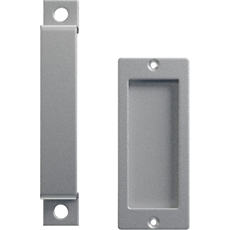 Ekena Millwork 7" Pull Handle & 6" Flush Pull for 2 1/4" Doors, Silver Metallic GB6001PP5076SM